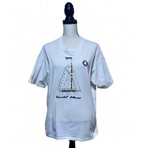 Sanibel Island Sailboat Graphic T-Shirt Adult Size XL White Short Sleeves Anvil